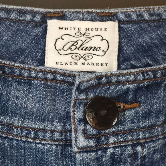 White House Black Market Vintage Blanc Wide Leg Jean Capri Women size 10 - Picture 5 of 8